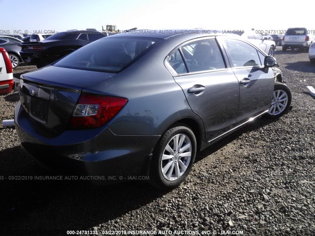 19XFB2F96CE041718 - 2012 HONDA CIVIC EXL GRAY photo 4