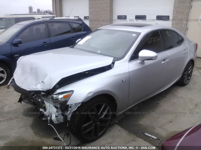 JTHCF1D27E5010563 - 2014 LEXUS IS 250 SILVER photo 2