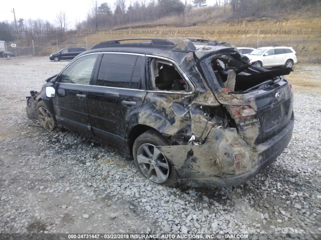 4S4BRCSC3D3203536 - 2013 SUBARU OUTBACK 2.5I LIMITED BLACK photo 3