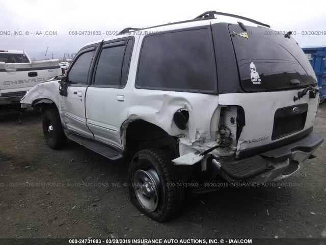 1FMZU73E31ZA07223 - 2001 FORD EXPLORER XLT WHITE photo 3