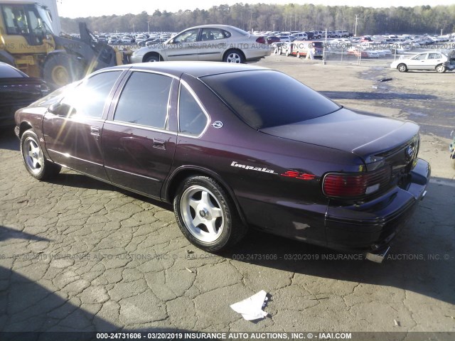 1G1BL52P8TR149417 - 1996 CHEVROLET CAPRICE / IMPALA CLASSIC/SS BURGUNDY photo 3