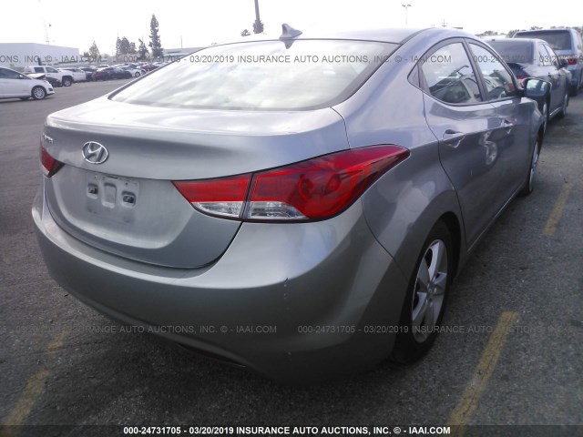 KMHDH4AE8DU491486 - 2013 HYUNDAI ELANTRA GLS/LIMITED GRAY photo 4