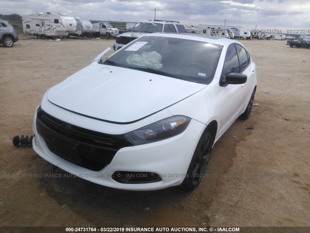 1C3CDFBB0FD111382 - 2015 DODGE DART SXT WHITE photo 2