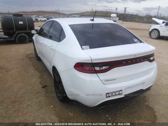 1C3CDFBB0FD111382 - 2015 DODGE DART SXT WHITE photo 3