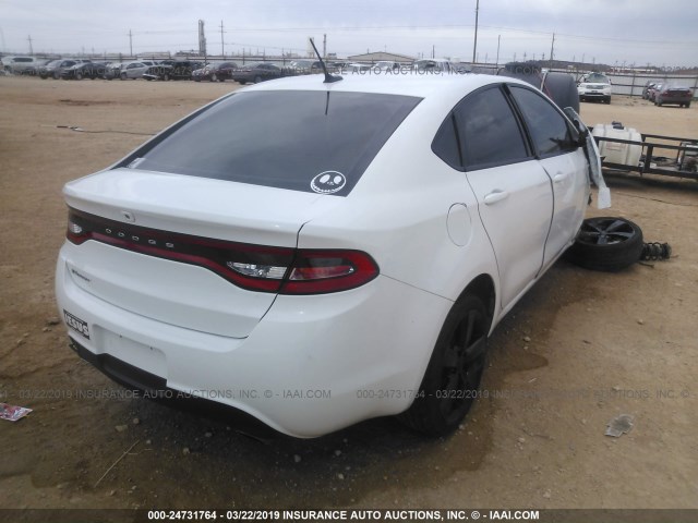 1C3CDFBB0FD111382 - 2015 DODGE DART SXT WHITE photo 4