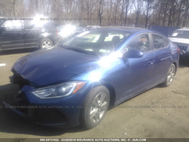 5NPD84LF7JH285995 - 2018 HYUNDAI ELANTRA SEL/VALUE/LIMITED BLUE photo 2