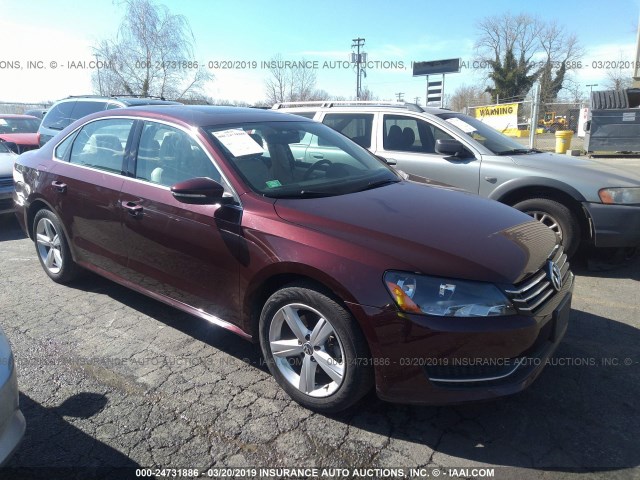 1VWBP7A32CC101787 - 2012 VOLKSWAGEN PASSAT SE MAROON photo 1