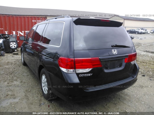 5FNRL38789B014938 - 2009 HONDA ODYSSEY EXL BLACK photo 3