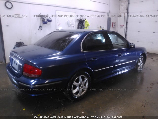 KMHWF35H35A200764 - 2005 HYUNDAI SONATA GLS/LX BLUE photo 4