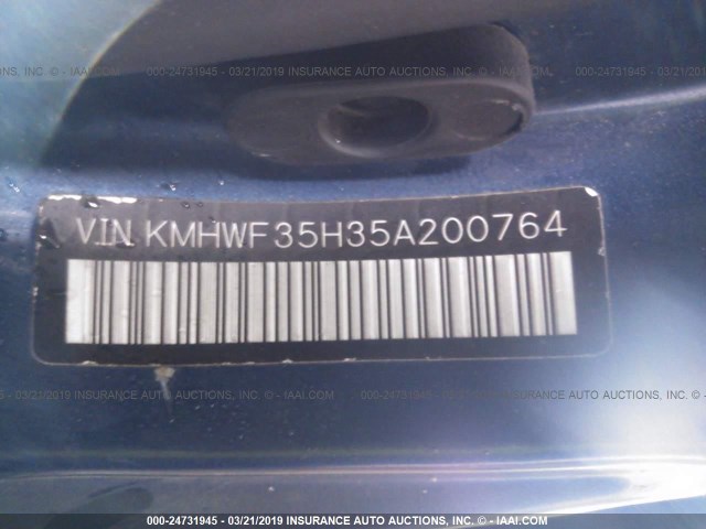 KMHWF35H35A200764 - 2005 HYUNDAI SONATA GLS/LX BLUE photo 9