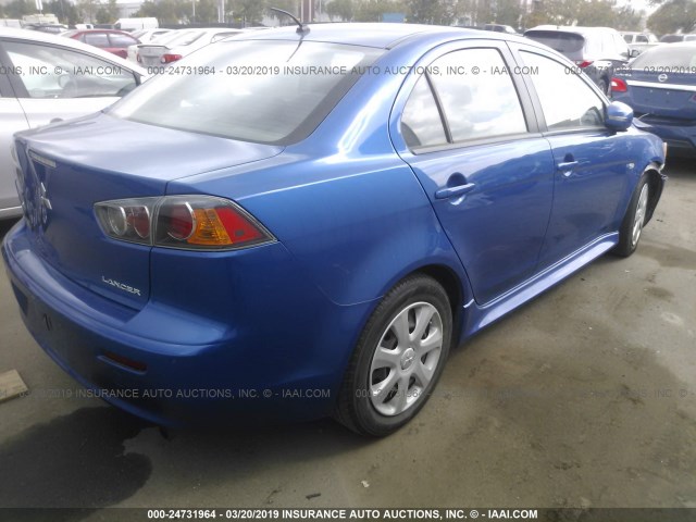 JA32U2FU9FU003577 - 2015 MITSUBISHI LANCER ES BLUE photo 4