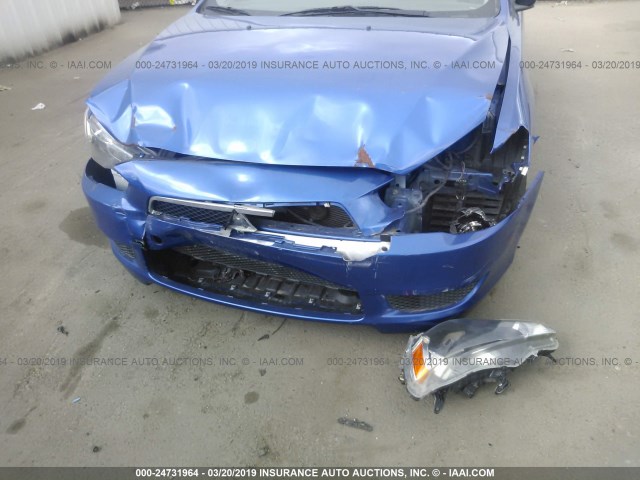 JA32U2FU9FU003577 - 2015 MITSUBISHI LANCER ES BLUE photo 6