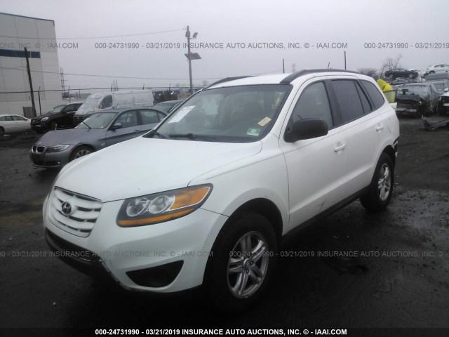 5NMSG3ABXAH403247 - 2010 HYUNDAI SANTA FE GLS WHITE photo 2