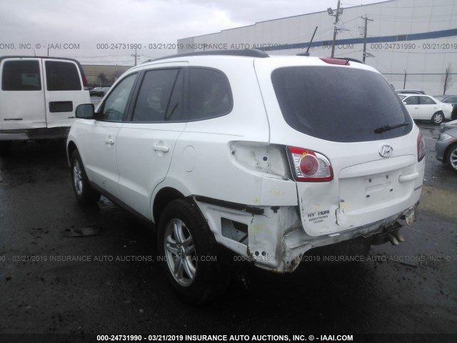 5NMSG3ABXAH403247 - 2010 HYUNDAI SANTA FE GLS WHITE photo 3