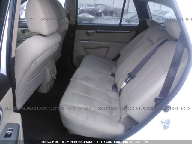 5NMSG3ABXAH403247 - 2010 HYUNDAI SANTA FE GLS WHITE photo 8