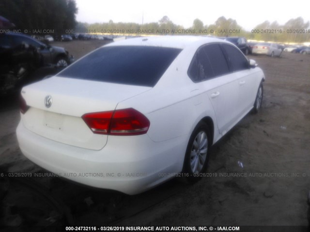 1VWAH7A38DC044926 - 2013 VOLKSWAGEN PASSAT S WHITE photo 4