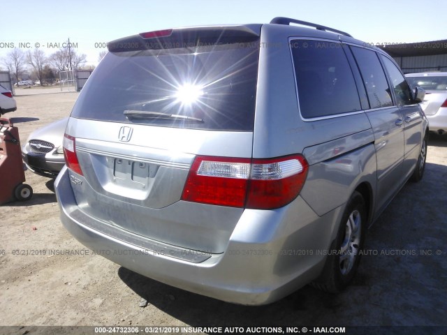 5FNRL38696B020735 - 2006 HONDA ODYSSEY EXL SILVER photo 4