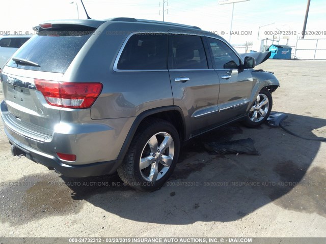 1C4RJFCT3CC247027 - 2012 JEEP GRAND CHEROKEE OVERLAND GRAY photo 4