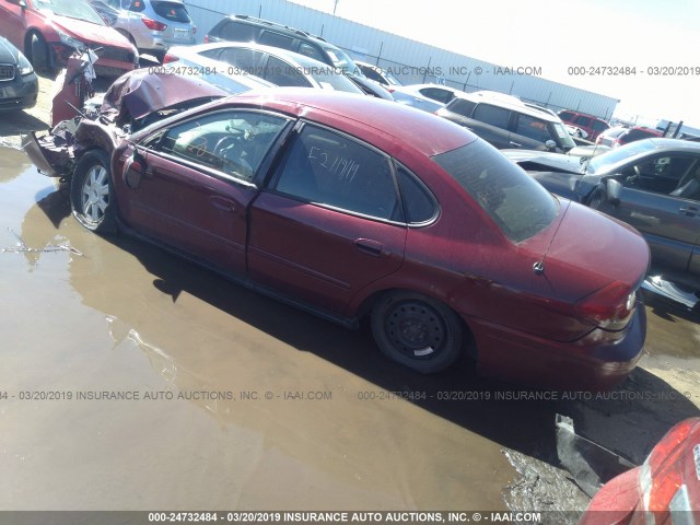 1FAFP56U87A156116 - 2007 FORD TAURUS SEL MAROON photo 3