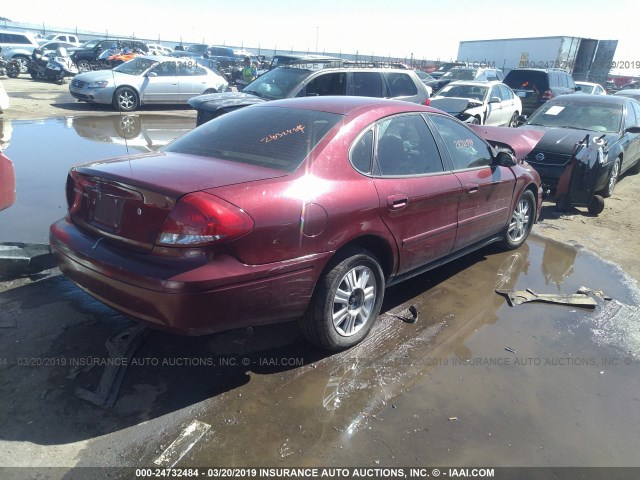 1FAFP56U87A156116 - 2007 FORD TAURUS SEL MAROON photo 4