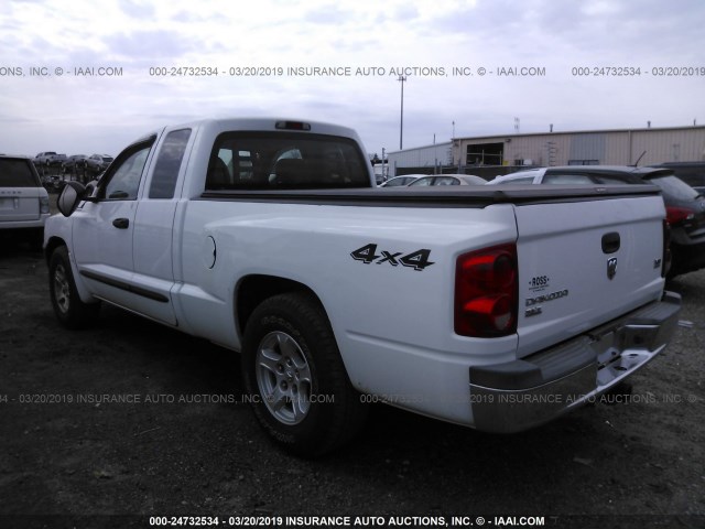 1D7HW42N85S159240 - 2005 DODGE DAKOTA SLT WHITE photo 3