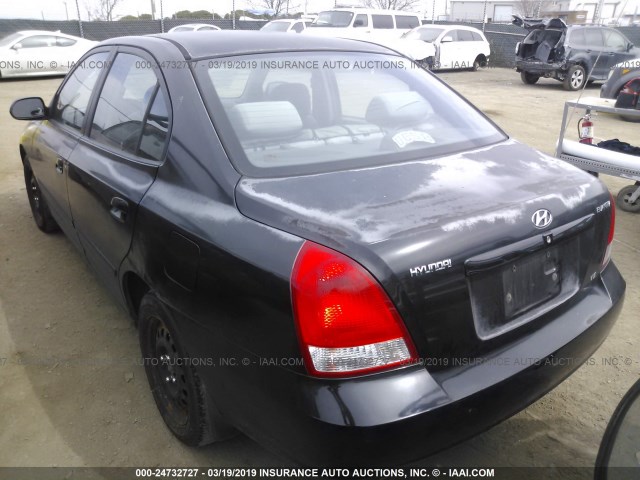 KMHDN45D02U257253 - 2002 HYUNDAI ELANTRA GLS/GT BLACK photo 3