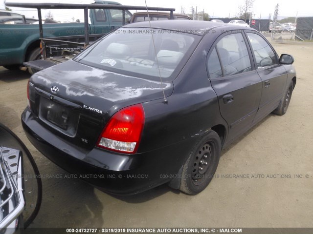 KMHDN45D02U257253 - 2002 HYUNDAI ELANTRA GLS/GT BLACK photo 4