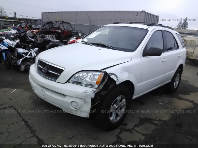 KNDJD733345283042 - 2004 KIA SORENTO EX/LX WHITE photo 2