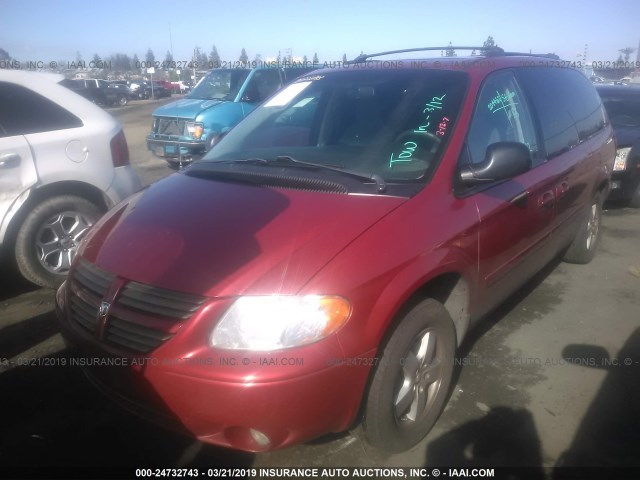 2D4GP44L16R618032 - 2006 DODGE GRAND CARAVAN SXT RED photo 2