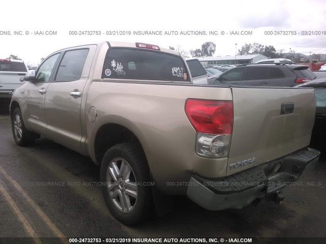 5TBEV58157S470140 - 2007 TOYOTA TUNDRA CREWMAX LIMITED GOLD photo 3