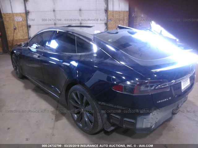 5YJSA1H29EFP63578 - 2014 TESLA MODEL S BLUE photo 3