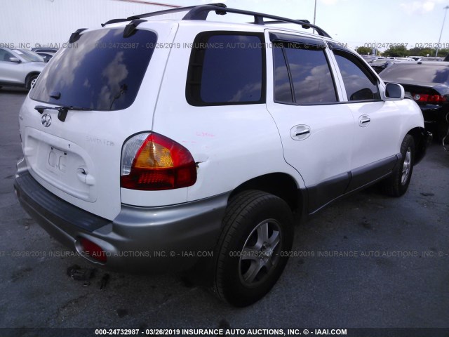 KM8SC83DX1U113781 - 2001 HYUNDAI SANTA FE GLS/LX WHITE photo 4