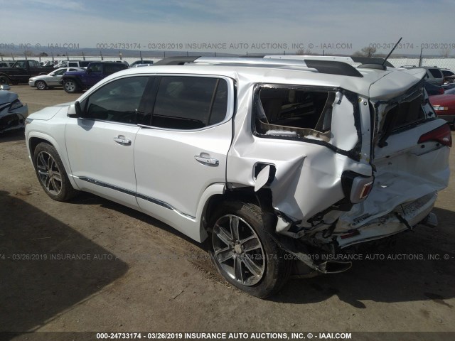 1GKKNPLSXKZ104496 - 2019 GMC ACADIA DENALI WHITE photo 3