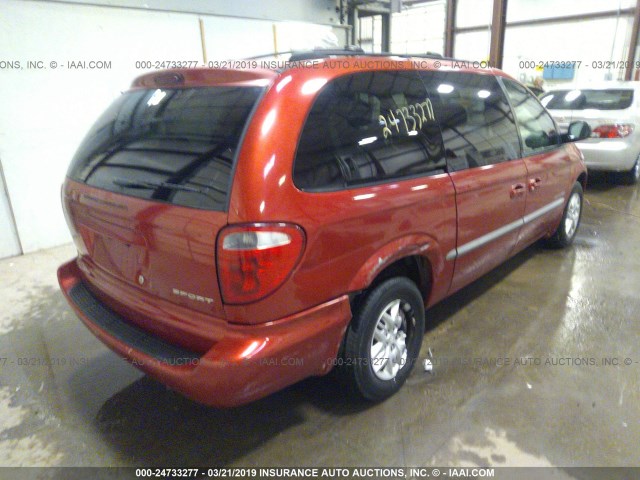 2B8GP44G01R110722 - 2001 DODGE GRAND CARAVAN SPORT RED photo 4