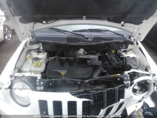 1J8FF47W68D731314 - 2008 JEEP COMPASS SPORT WHITE photo 10