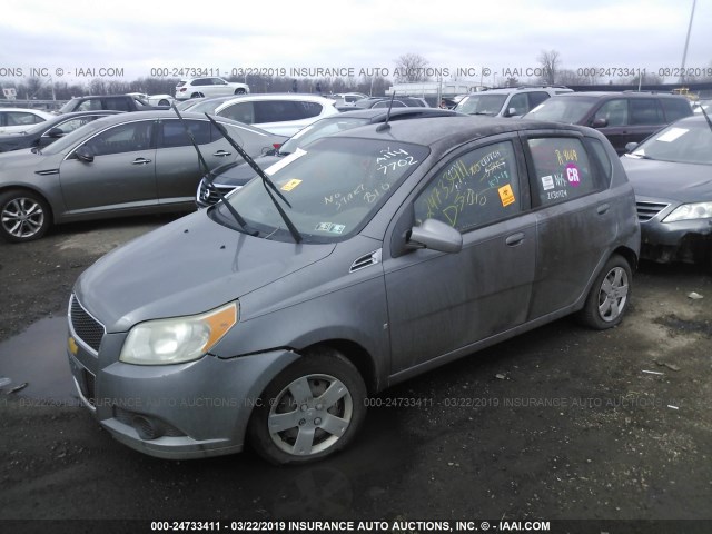 KL1TD66E99B627702 - 2009 CHEVROLET AVEO LS/LT Մոխրագույն լուսանկար 2