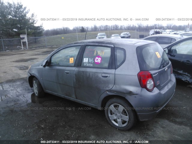KL1TD66E99B627702 - 2009 CHEVROLET AVEO LS/LT Մոխրագույն լուսանկար 3