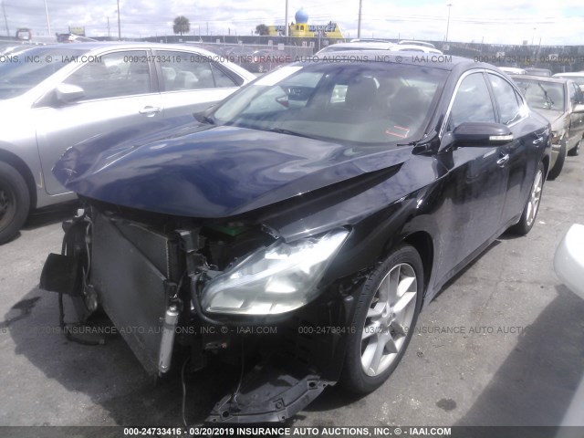 1N4AA51E49C848246 - 2009 NISSAN MAXIMA S/SV BLACK photo 2