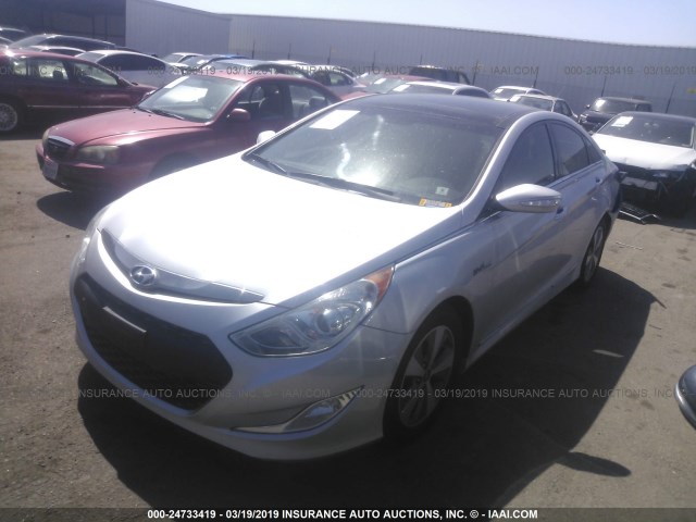 KMHEC4A40BA018237 - 2011 HYUNDAI SONATA HYBRID SILVER photo 2