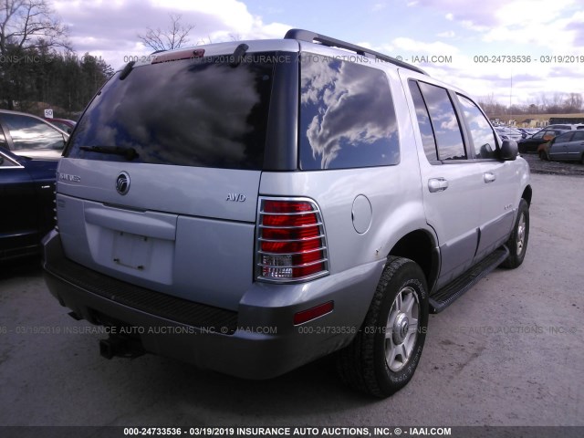 4M2ZU86E02UJ15006 - 2002 MERCURY MOUNTAINEER  SILVER photo 4