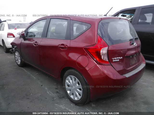 3N1CE2CP7FL444543 - 2015 NISSAN VERSA NOTE S/S PLUS/SV/SL/SR RED photo 3