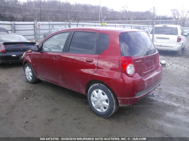 KL1TD66E59B633531 - 2009 CHEVROLET AVEO LS/LT Կարմիր լուսանկար 3
