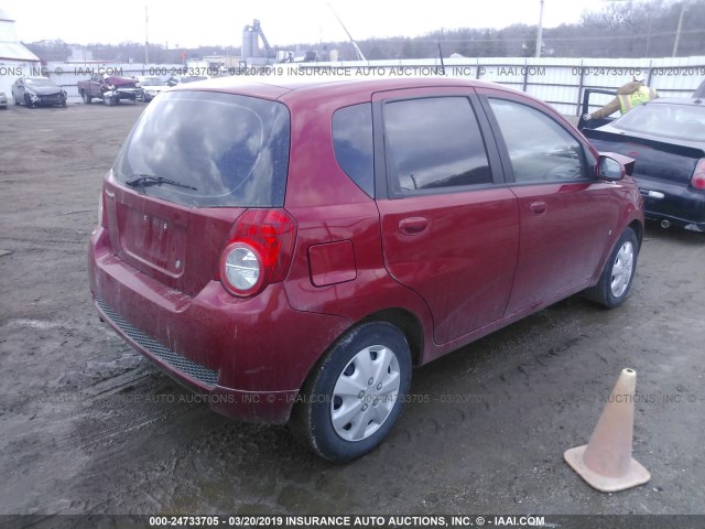 KL1TD66E59B633531 - 2009 CHEVROLET AVEO LS/LT Կարմիր լուսանկար 4