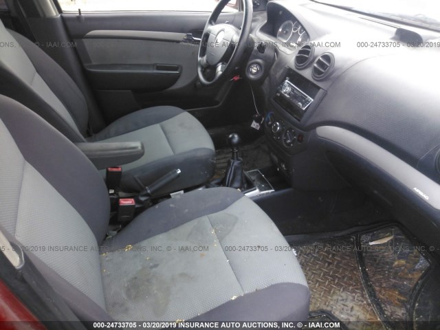 KL1TD66E59B633531 - 2009 CHEVROLET AVEO LS/LT Կարմիր լուսանկար 5