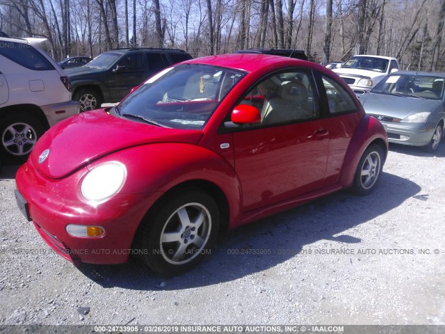 3VWBA21C8XM448548 - 1999 VOLKSWAGEN NEW BEETLE GL RED photo 2