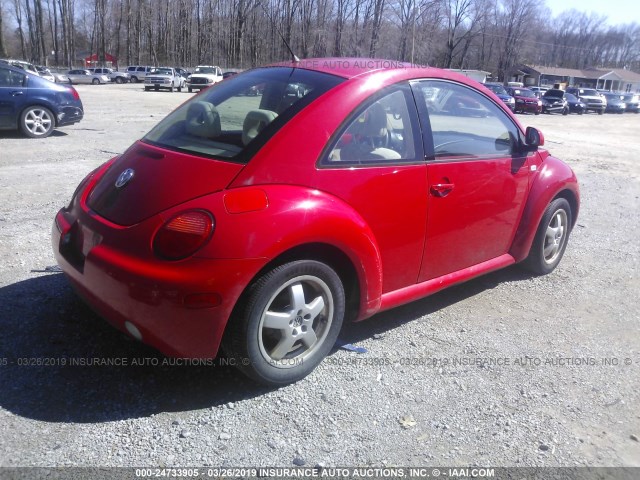 3VWBA21C8XM448548 - 1999 VOLKSWAGEN NEW BEETLE GL RED photo 4