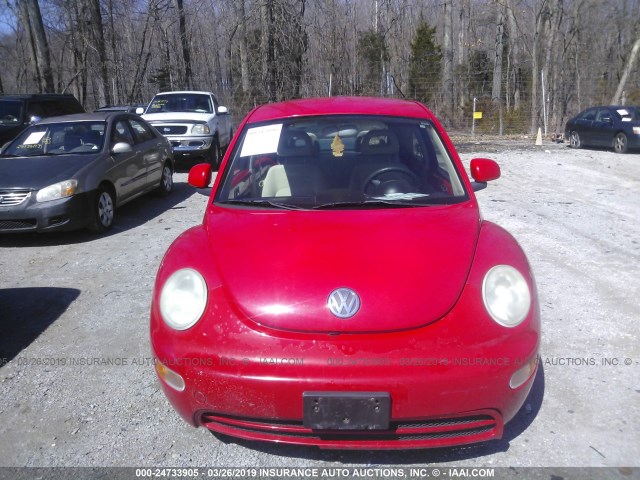 3VWBA21C8XM448548 - 1999 VOLKSWAGEN NEW BEETLE GL RED photo 6