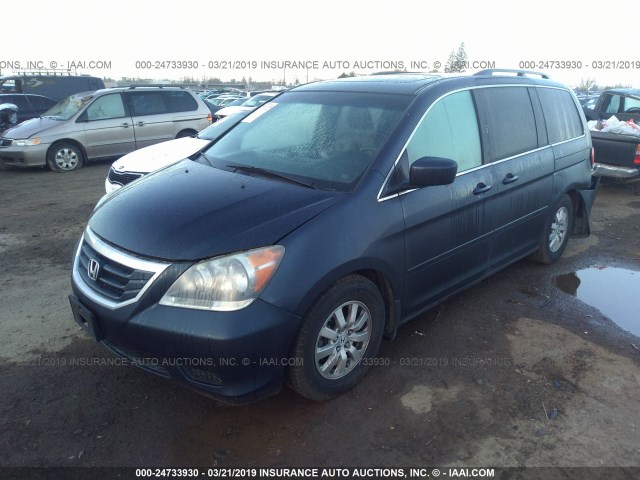 5FNRL3H61AB018034 - 2010 HONDA ODYSSEY EXL BLUE photo 2