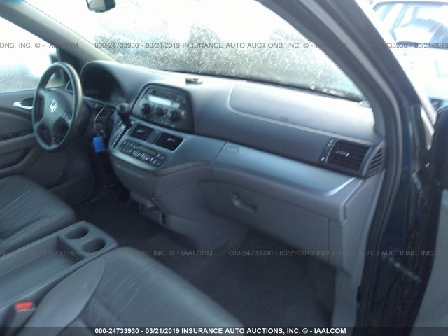 5FNRL3H61AB018034 - 2010 HONDA ODYSSEY EXL BLUE photo 5