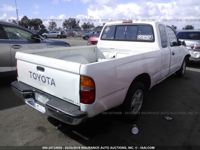 4TAUN53B4SZ015141 - 1995 TOYOTA TACOMA XTRACAB WHITE photo 4